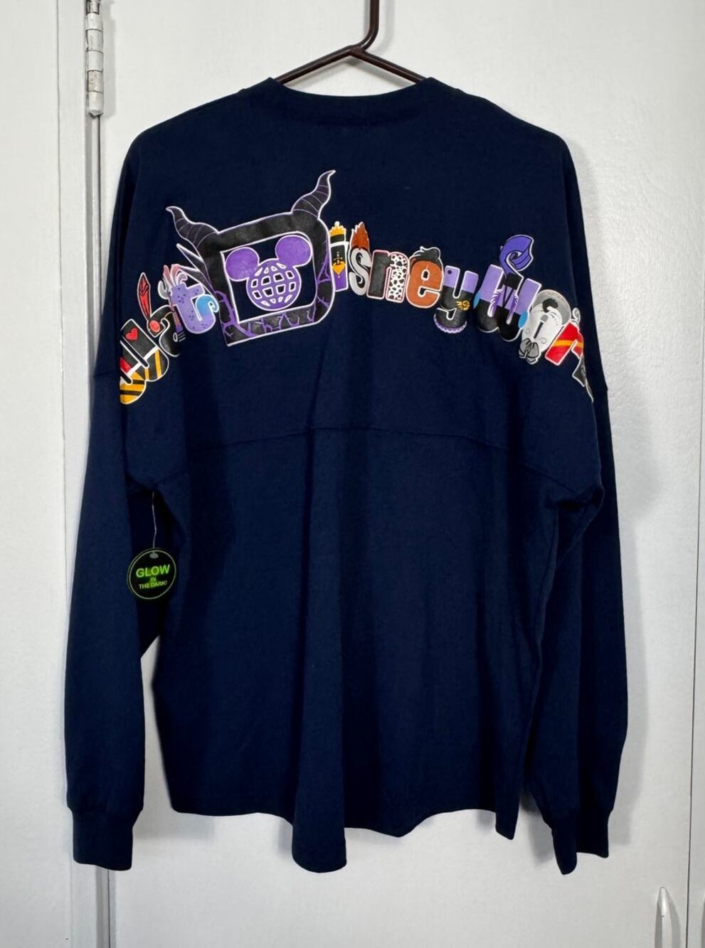NWT Disney Villans Glow in the Dark Spirit Jersey Navy Blue Size Medium